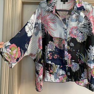 Melissa Paige Tops - Melissa Paige Flowy Floral Button-Down Blouse Melissa Paige Tops - Melissa Paige Flowy Floral Button-Down Blouse